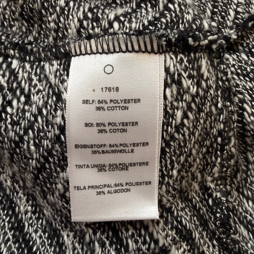 Anthropologie Dolan Cardigan Black White Chevron Herringbone Dark Academia XS - Picture 4 of 8